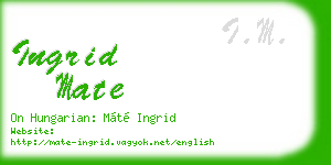 ingrid mate business card