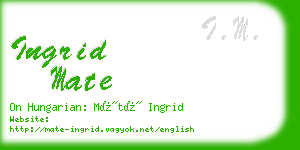 ingrid mate business card